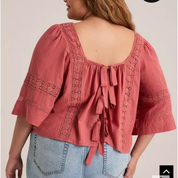 Torrid Festi Tie Back Boho Top Sz 1 NWT - Picture 3 of 4